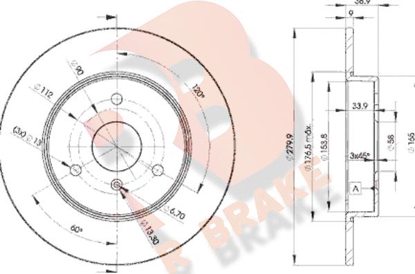 R Brake 78RBD24341 - Kočioni disk www.molydon.hr