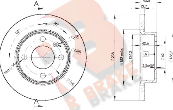 R Brake 78RBD24322 - Kočioni disk www.molydon.hr