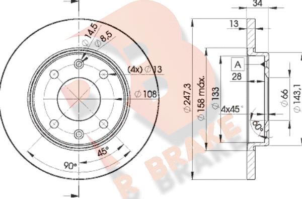 R Brake 78RBD24298 - Kočioni disk www.molydon.hr