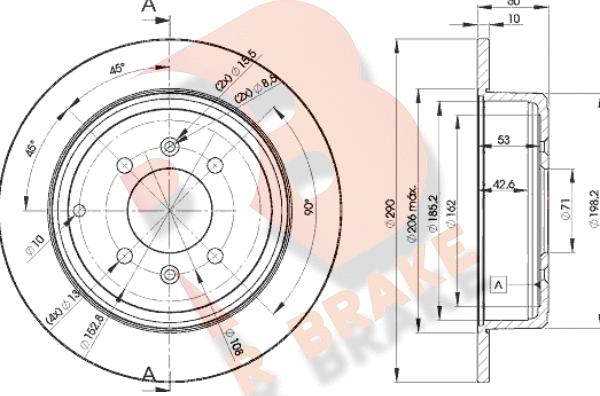 R Brake 78RBD24250 - Kočioni disk www.molydon.hr