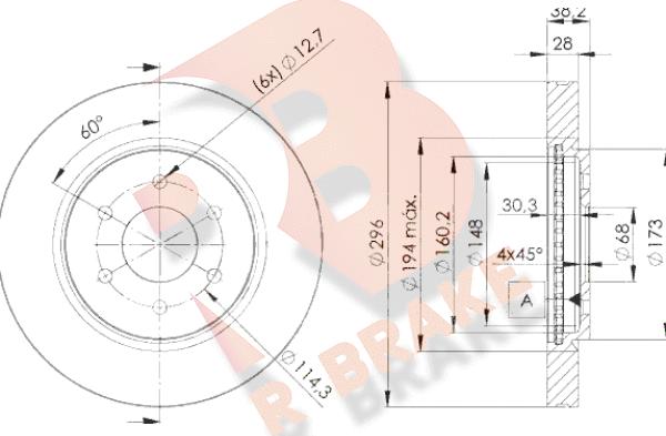 R Brake 78RBD24200 - Kočioni disk www.molydon.hr