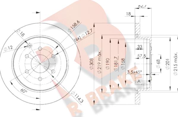 R Brake 78RBD24203 - Kočioni disk www.molydon.hr