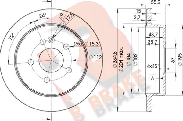 R Brake 78RBD24230 - Kočioni disk www.molydon.hr