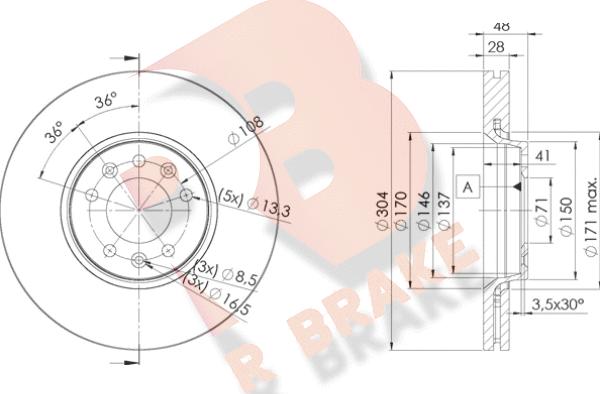 R Brake 78RBD24755 - Kočioni disk www.molydon.hr