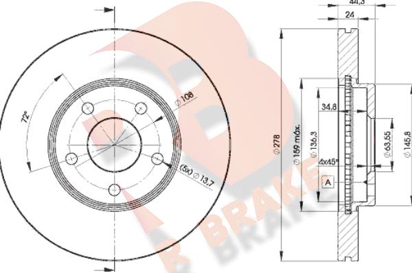 R Brake 78RBD25980 - Kočioni disk www.molydon.hr