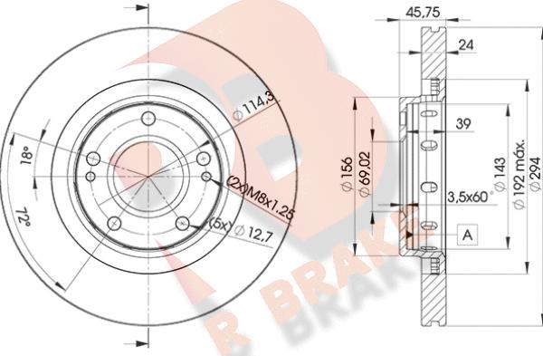 R Brake 78RBD25924 - Kočioni disk www.molydon.hr