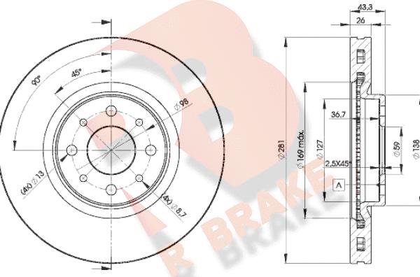 R Brake 78RBD25546 - Kočioni disk www.molydon.hr