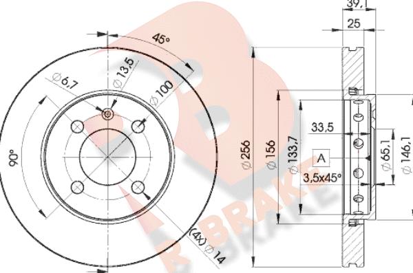 R Brake 78RBD25605 - Kočioni disk www.molydon.hr