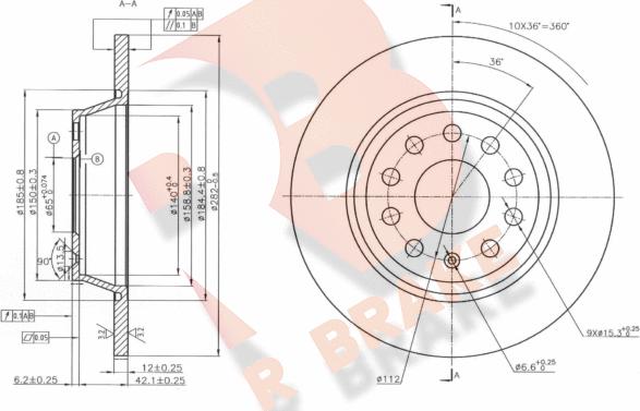 R Brake 78RBD25619 - Kočioni disk www.molydon.hr