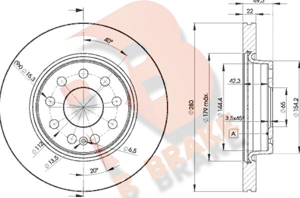 R Brake 78RBD25614 - Kočioni disk www.molydon.hr