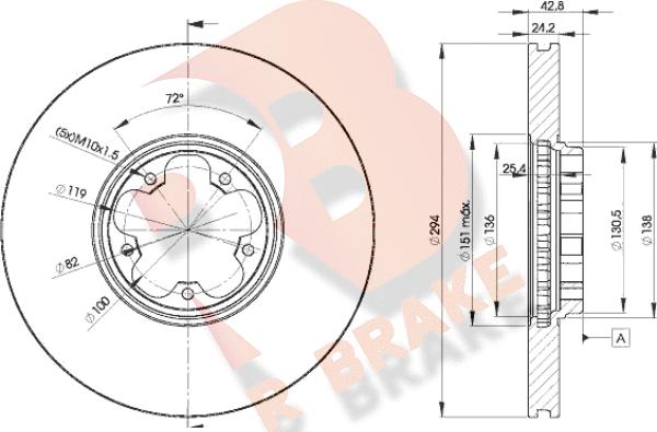 R Brake 78RBD25613 - Kočioni disk www.molydon.hr