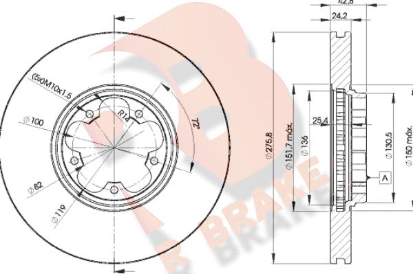 R Brake 78RBD25612 - Kočioni disk www.molydon.hr