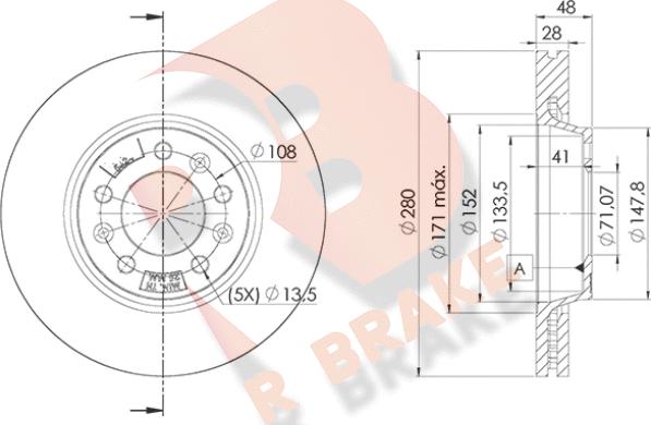 R Brake 78RBD25624 - Kočioni disk www.molydon.hr