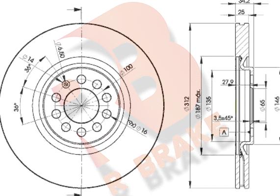 R Brake 78RBD25620 - Kočioni disk www.molydon.hr