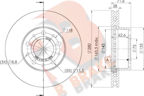 R Brake 78RBD25622 - Kočioni disk www.molydon.hr