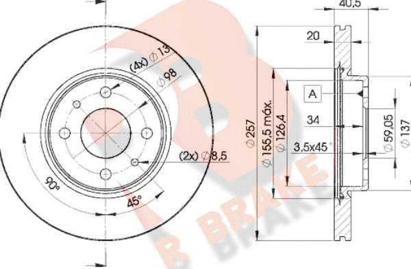 R Brake 78RBD25056 - Kočioni disk www.molydon.hr