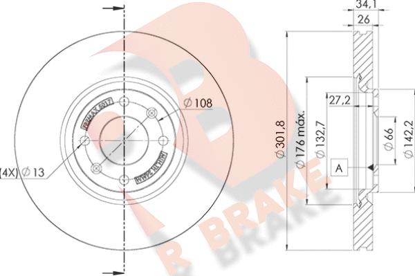 R Brake 78RBD25017 - Kočioni disk www.molydon.hr