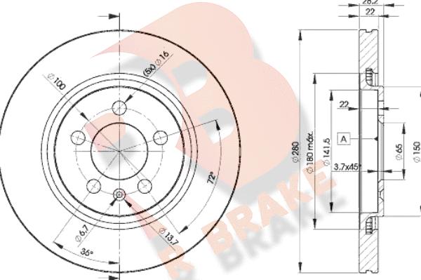 R Brake 78RBD25031 - Kočioni disk www.molydon.hr