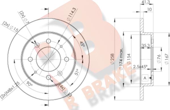 R Brake 78RBD25020 - Kočioni disk www.molydon.hr