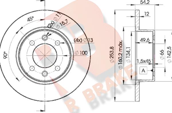 R Brake 78RBD25166 - Kočioni disk www.molydon.hr