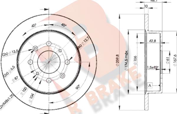 R Brake 78RBD25106 - Kočioni disk www.molydon.hr