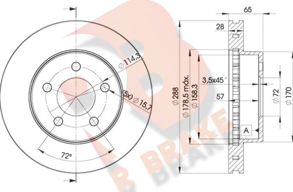 R Brake 78RBD25121 - Kočioni disk www.molydon.hr