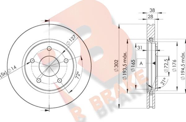 R Brake 78RBD25170 - Kočioni disk www.molydon.hr