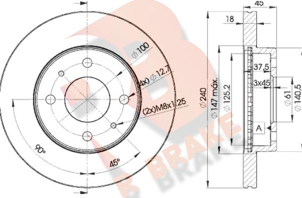 R Brake 78RBD25800 - Kočioni disk www.molydon.hr