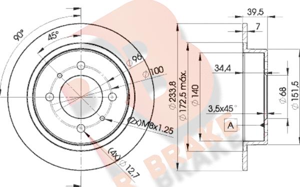 R Brake 78RBD25803 - Kočioni disk www.molydon.hr