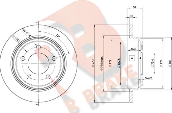 R Brake 78RBD25356 - Kočioni disk www.molydon.hr