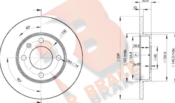 R Brake 78RBD25304 - Kočioni disk www.molydon.hr