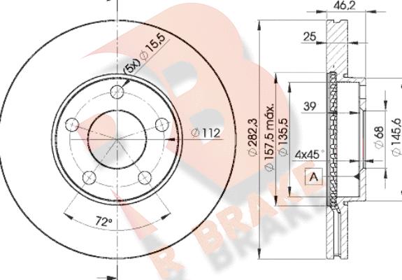 R Brake 78RBD25306 - Kočioni disk www.molydon.hr