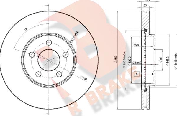 R Brake 78RBD25300 - Kočioni disk www.molydon.hr