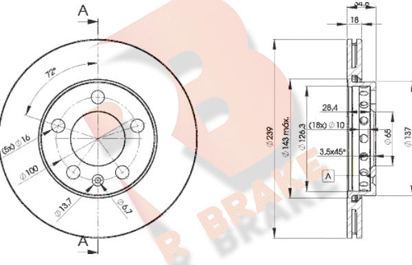 R Brake 78RBD25308 - Kočioni disk www.molydon.hr