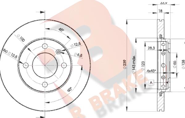 R Brake 78RBD25303 - Kočioni disk www.molydon.hr