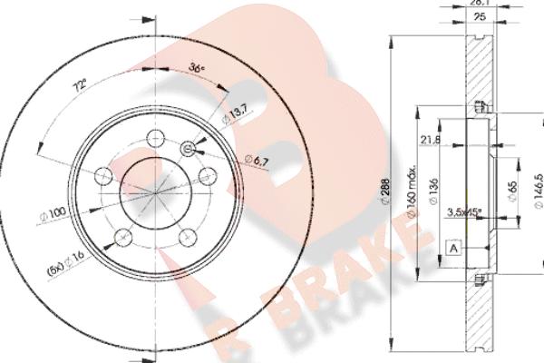 R Brake 78RBD25302 - Kočioni disk www.molydon.hr