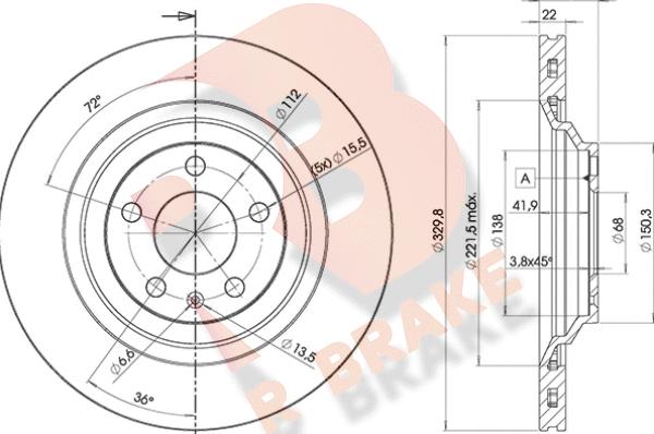 R Brake 78RBD25314 - Kočioni disk www.molydon.hr