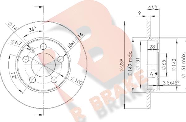 R Brake 78RBD25311 - Kočioni disk www.molydon.hr