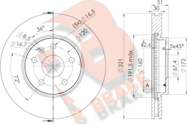 R Brake 78RBD25387 - Kočioni disk www.molydon.hr