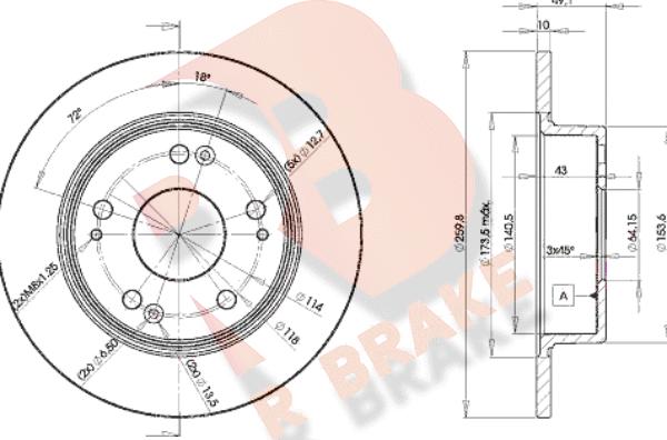 R Brake 78RBD25252 - Kočioni disk www.molydon.hr