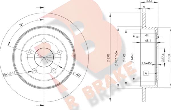 R Brake 78RBD26433 - Kočioni disk www.molydon.hr