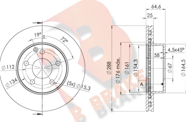 R Brake 78RBD26476 - Kočioni disk www.molydon.hr