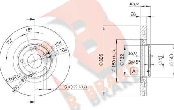 R Brake 78RBD26673 - Kočioni disk www.molydon.hr