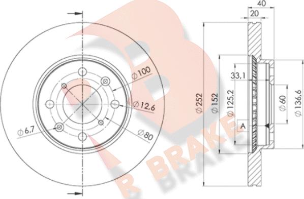 R Brake 78RBD26035 - Kočioni disk www.molydon.hr