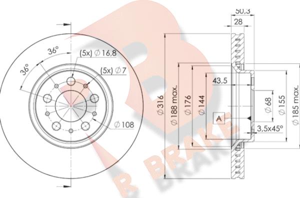 R Brake 78RBD26074 - Kočioni disk www.molydon.hr