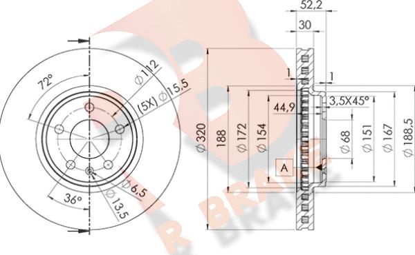 R Brake 78RBD26076 - Kočioni disk www.molydon.hr