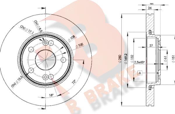 R Brake 78RBD26198 - Kočioni disk www.molydon.hr