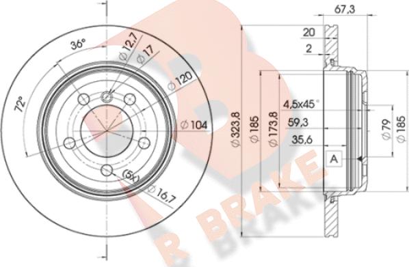 R Brake 78RBD26127 - Kočioni disk www.molydon.hr