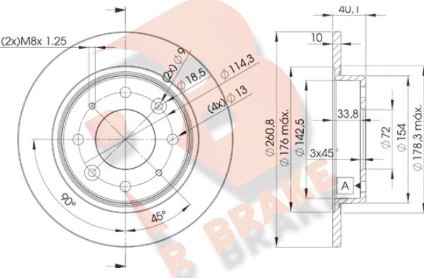 R Brake 78RBD26251 - Kočioni disk www.molydon.hr