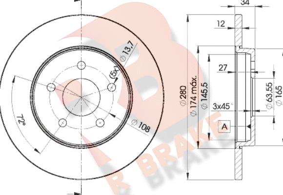 R Brake 78RBD26768 - Kočioni disk www.molydon.hr